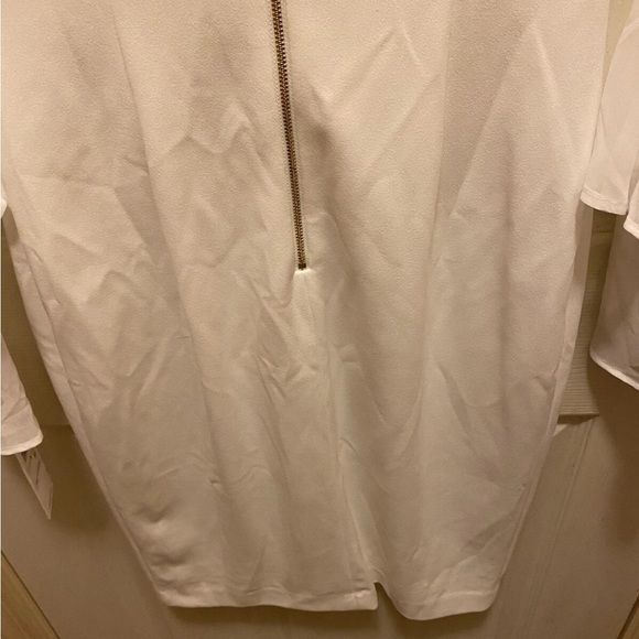 Calvin Klein Women's Off- White Dress with Ruffle Sleeves Sz 4 NWT - Picture 12 of 14